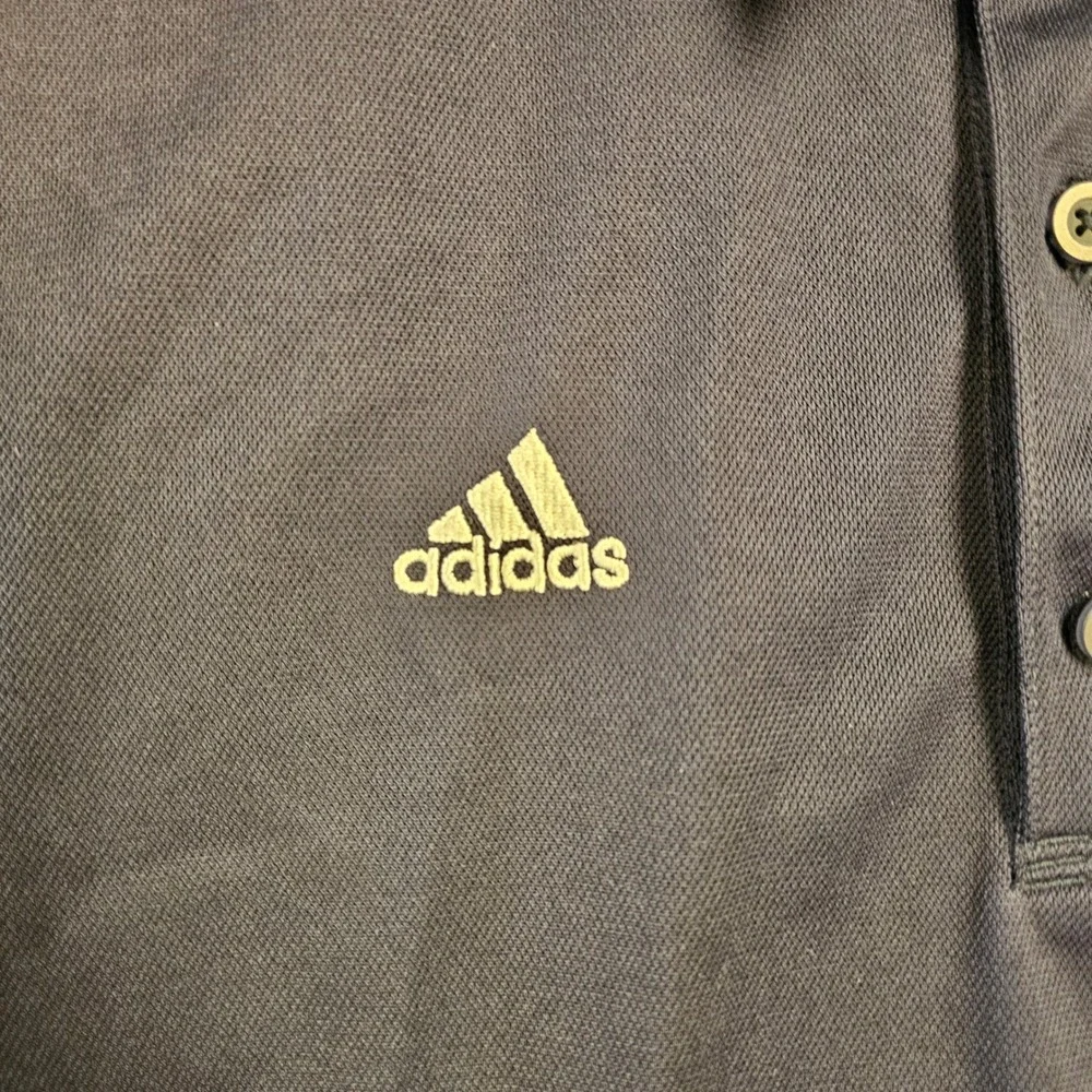 Adidas Mens XL Navy Blue Short Sleeve Performance Polo Shirt Logo 3-Stripe GOLF
